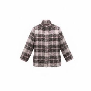 Vtg. Doncaster 16 Plaid Wool Angora Blend Blazer Jacket Y2K Pink Brown Sorority